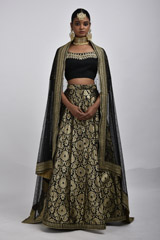 Black Banarasi Lehenga_SUB6824