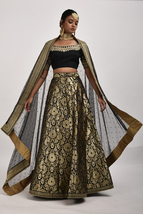 Black Banarasi Lehenga