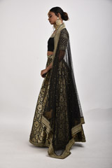 Black Banarasi Lehenga_SUB6853