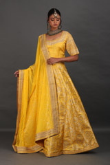 Yellow Banarasi Lehenga4845_video
