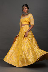 Yellow Banarasi Lehenga