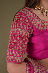 Hot Pink Banarasi LehengaDSC04446