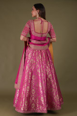 Hot Pink Banarasi LehengaDSC04447