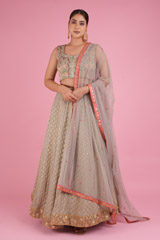 Grey Banarasi Lehenga