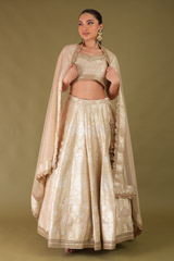 Beige Banarasi Lehenga
