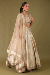 Beige Banarasi LehengaDSC04714