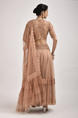 Peach Net Lehenga_SUB7243
