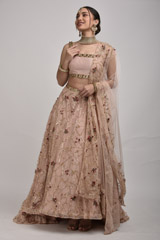 Peach Embellished Lehenga_SUB7465