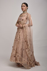 Peach Embellished Lehenga