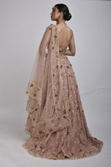 Peach Embellished Lehenga_SUB7493