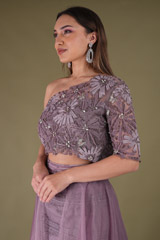 Purple Zari Work Top Bottom SetDSC04415