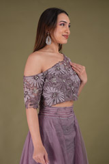 Purple Zari Work Top Bottom SetDSC04416