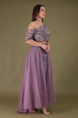 Purple Zari Work Top Bottom SetDSC04417