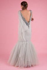 Hand Embroidered Net Draped GownDSC04775