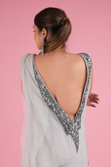 Hand Embroidered Net Draped GownDSC04776