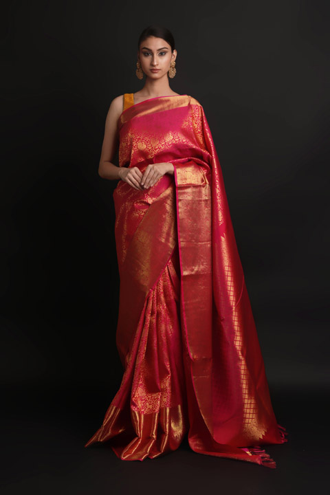 Magenta Silk Saree