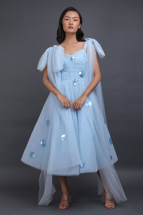 Bow Midi Sequin Dress