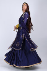 Chanderi Peacock Motif Lehenga