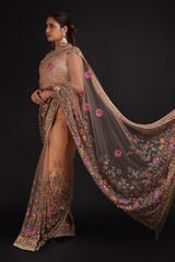 Beige Embellished Saree SetDSC08139