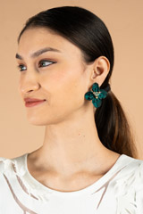 Green Flower EarringsDSC06378