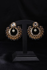 Gold  Stone Embedded Earrings4890_video