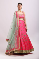 Pink Silk Lehenga
