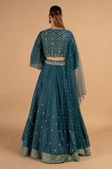 Teal Zari Work LehengaDSC01361