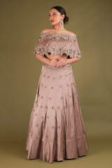 Off Shoulder Cape And Skirt