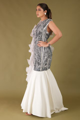 Ruffled Printed Trail GownDSC04748