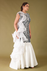 Ruffled Printed Trail GownDSC04749