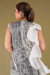 Ruffled Printed Trail GownDSC04753