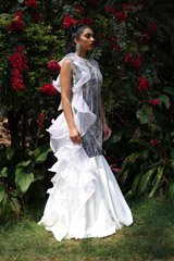 Ruffled Printed Trail GownIMG_0684