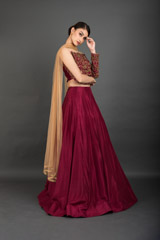 Maroon Embroidered Lehenga_DSC3144-Edit