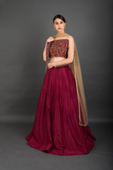 Maroon Embroidered Lehenga_DSC3146-Edit