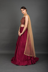 Maroon Embroidered Lehenga_DSC3147-Edit