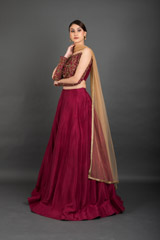 Maroon Embroidered Lehenga_DSC3148-Edit