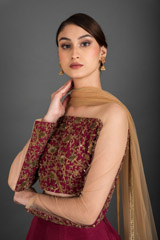 Maroon Embroidered Lehenga_DSC3150-Edit
