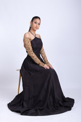 Black Silk Cross Neck Gown
