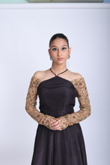 Black Silk Cross Neck GownIMG_8548