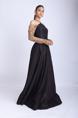 Black Silk Cross Neck GownIMG_8557