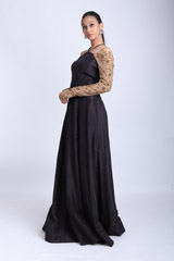 Black Silk Cross Neck GownIMG_8560