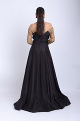 Black Silk Cross Neck GownIMG_8562