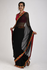 Black Embroidered Saree4929_video