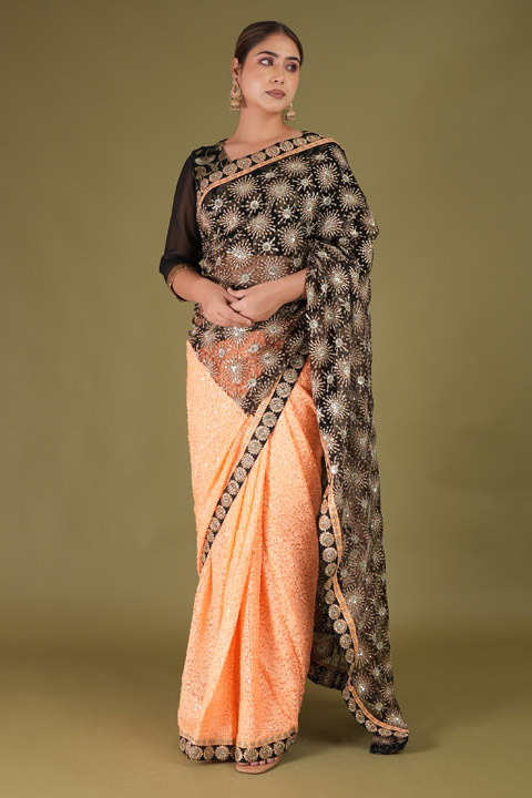 Beige Saree