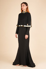 Black High Neck Fishtail GownDSC01701