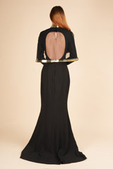 Black High Neck Fishtail GownDSC01707