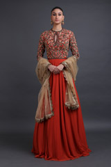 Rust Red Gerogette Gown