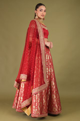 Auburn Red Banarasi LehengaDSC04868