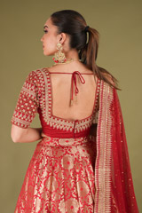 Auburn Red Banarasi LehengaDSC04873