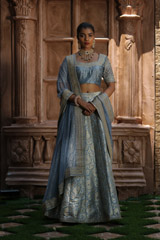 Pale Blue Banarsai Lehenga Set